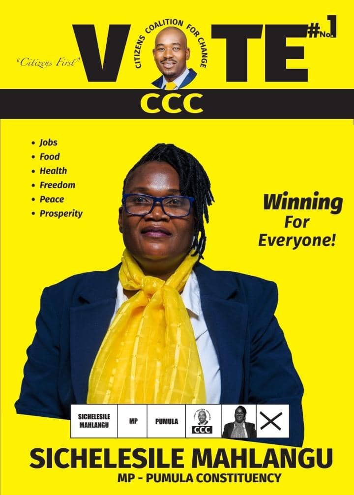 MakomboreroH's tweet photo. This is SICHELESILE MAHLANGU.

She is one of the 12 CCC MPs that ZanuPf fears so much that it unsuccessfully tried to illegally disqualify from the 23 August 2023 elections.

Please Repost to widely market the #Bulawayo12 for CCChange.
#TakaNoVoter
#NgaapindeHakeMukomana https://t.co/63KK5UTQ79