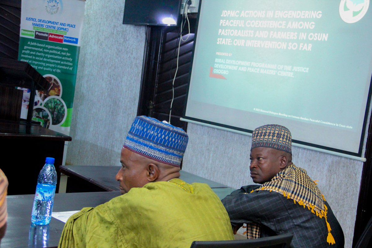 Justice Development and Peace Makers' Centre (@jdpmcosogbo1) on Twitter photo "The reason you are all invited here today is to promote peaceful existence in Osun, ultimately between Herders and Farmers as well as sustainable agriculture. As we all know that peace is essential in any human community"- <a href="/AkinDayo15/">Akin Dayo</a>, General Coordinator, <a href="/jdpmcosogbo1/">Justice Development and Peace Makers' Centre</a>. "The reason you are all invited here today is to promote peaceful existence in Osun, ultimately between Herders and Farmers as well as sustainable agriculture. As we all know that peace is essential in any human community"- <a href="/AkinDayo15/">Akin Dayo</a>, General Coordinator, <a href="/jdpmcosogbo1/">Justice Development and Peace Makers' Centre</a>.