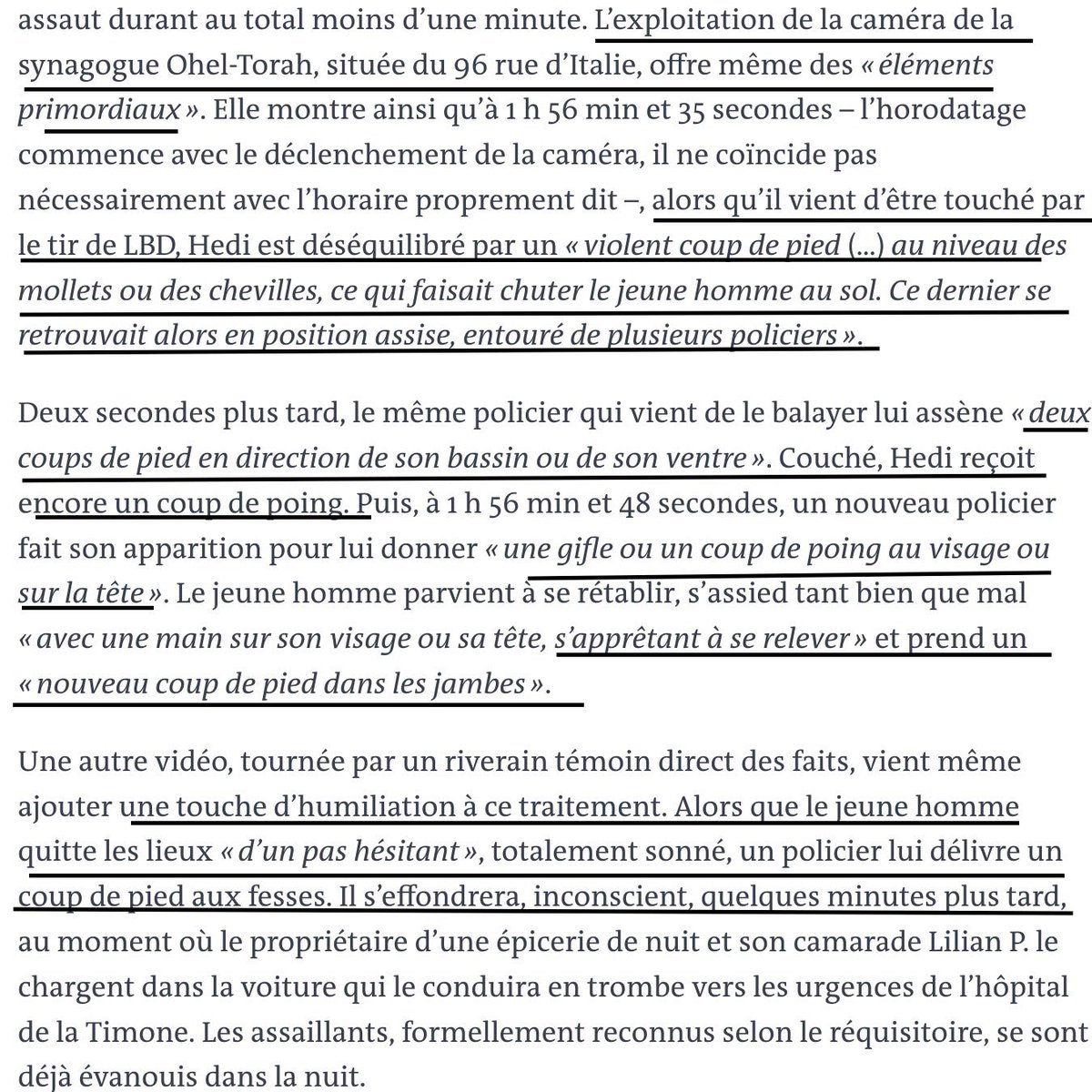 Voilà ce que défendent les policiers qui font grève à Marseille : leurs collègues tortionnaires. Ceux-ci doivent être sanctionnés de manière exemplaire pour faire passer l'envie d'uniforme aux brutes épaisses de ce pays. #Hedi