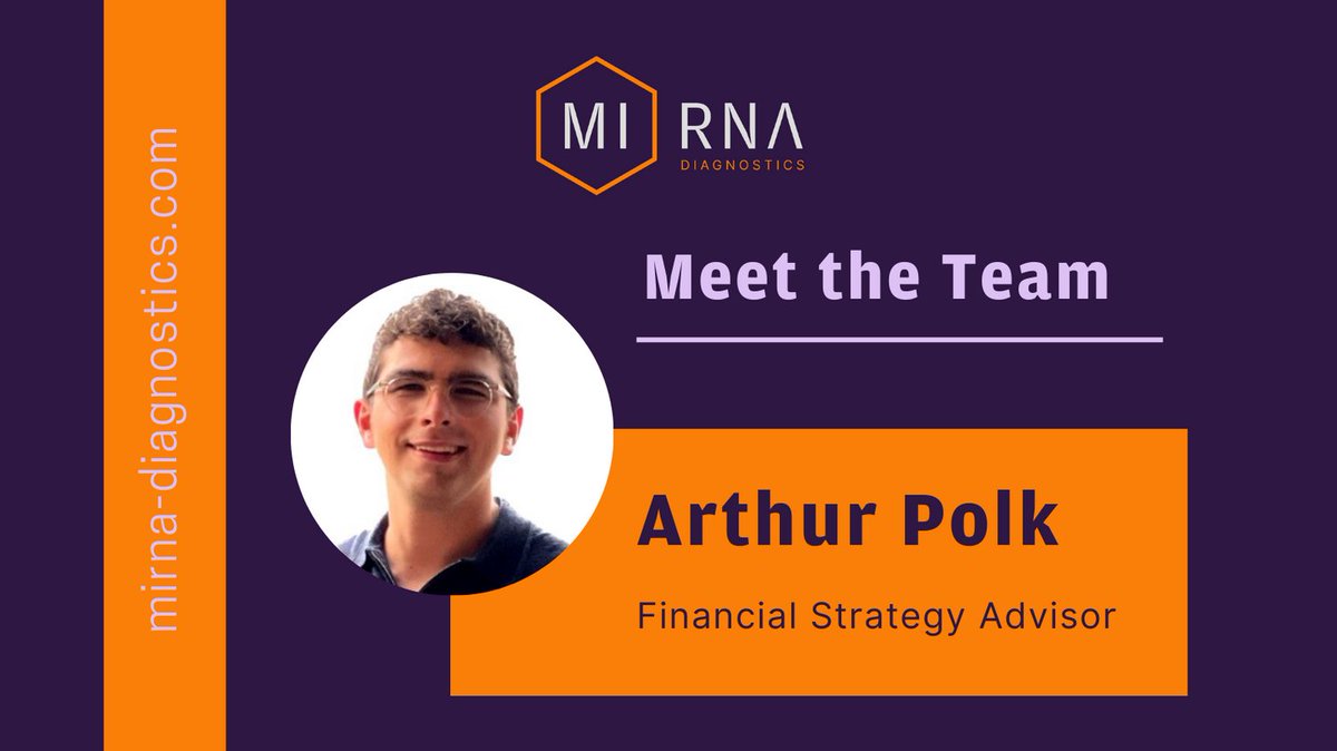 👋 We are so excited to welcome Arthur Polk, MI:RNA's new Financial Strategy Advisor to the team. 👋 

Arthur Polk is an accomplished executive corporate finance leader and entrepreneur. 

#diagnostics #innovation #research #testing #artificialintelliegence  #biomarkers
