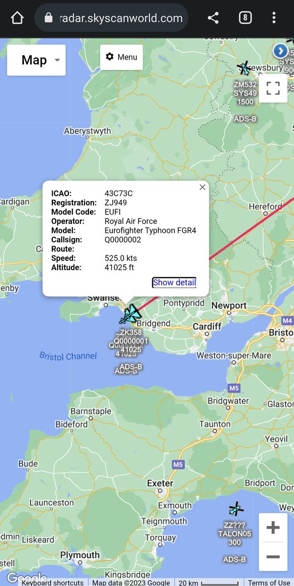 scan_sky's tweet photo. QRA Jets Airborne 🚨⚠️
2 x #RAF 🇬🇧 Eurofighter FGR4s From RAF Coningsby 🇬🇧
#ZJ949 - #Q0000002
#ZK358 - #Q0000001
Looks To Be Heading To Meet With:
#RAF 🇬🇧 - Airbus Voyager KC3 - #ZZ335 - #TARTN49. https://t.co/QLdnsRE6uQ