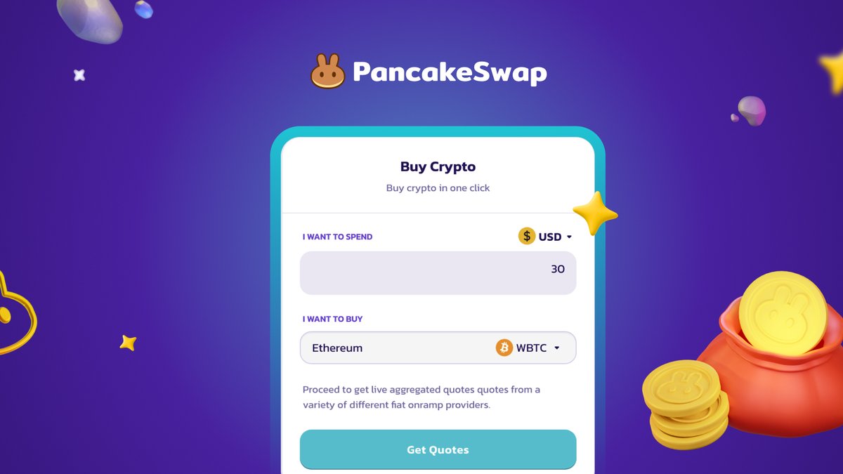 🥞 Ready to dive in? Follow these easy steps to buy crypto with fiat on  PancakeSwap: 1️⃣ Click 