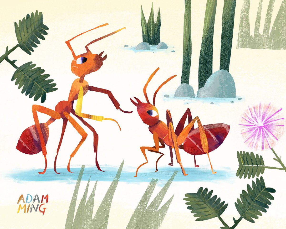 #kidlitartpostcard 

Dear Commissioning Editor,

As a child growing up in the city, a lot of my experience with nature was at the minute level, ants and touch-me-nota were two of my favorites.

👋 Hi, I’m Adam Ming, I make witty and energetic illustrations with a comic