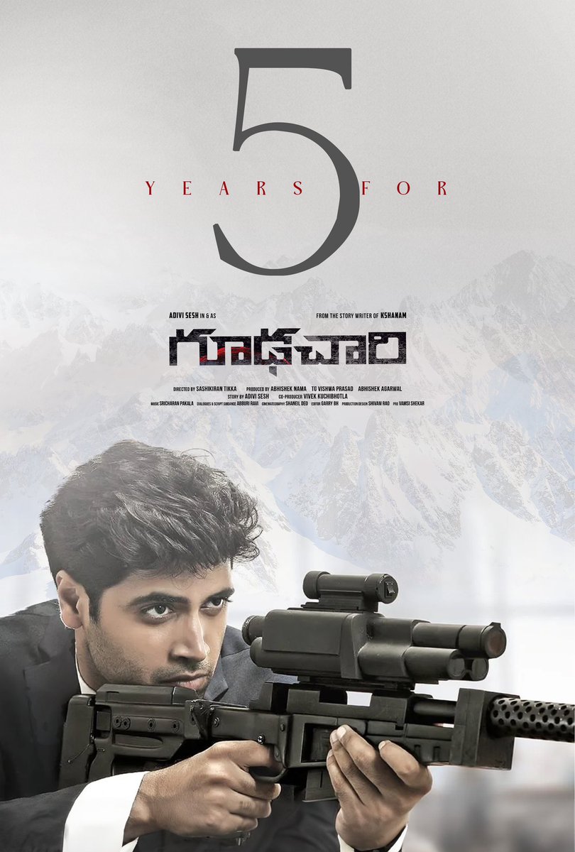 5 years for the GUNSHOT BLOCKBUSTER #Goodachari ❤️‍🔥

Agent 116 will be back with #G2 💥

This time, the action extravaganza will be beyond the borders and beyond all expectations 🔥

#5YearsOfGoodachari 
#AdiviSesh #SobhitaDhulipala