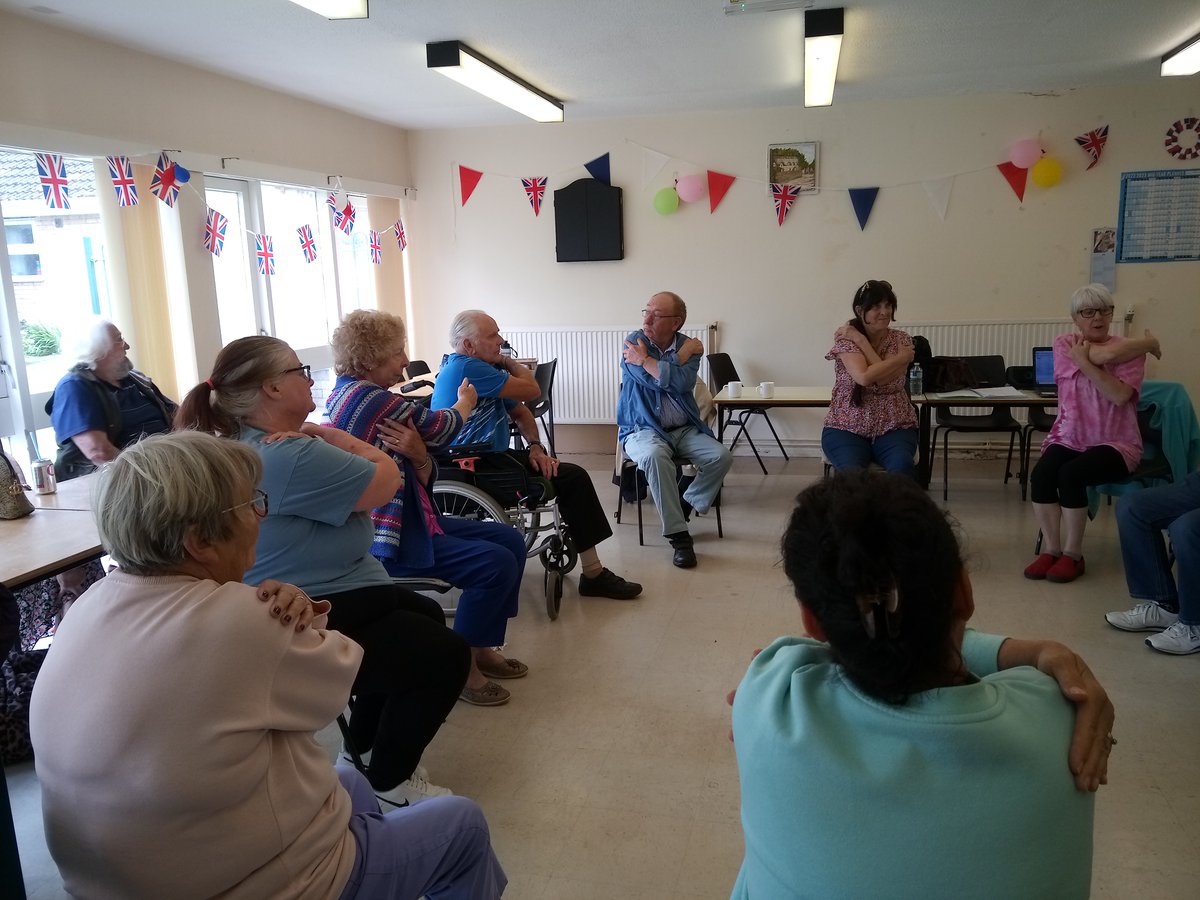 Dog Daisy Community Group meet every wednesday to take part in a chair based exercise class at Derwent Road Community Hall, Mexborough. The group received funding via our Active Communities Grants to set up these sessions for local people, supporting them to move more.