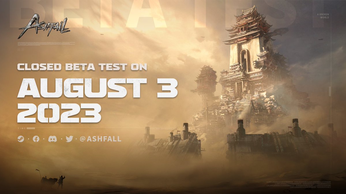 Ashfall (@playashfall) on Twitter photo Attention all Wanderers! Beta Test Server is Online Now! 
- The test includes PC, iOS, and Android (mobile version is only available in the United States).
- Test Period: 2023/8/3 6AM(PST) - 2023/8/18 9PM(PST) 
- More info: discord.com/channels/10116…
Keep being awesome and have fun! Attention all Wanderers! Beta Test Server is Online Now! 
- The test includes PC, iOS, and Android (mobile version is only available in the United States).
- Test Period: 2023/8/3 6AM(PST) - 2023/8/18 9PM(PST) 
- More info: discord.com/channels/10116…
Keep being awesome and have fun!