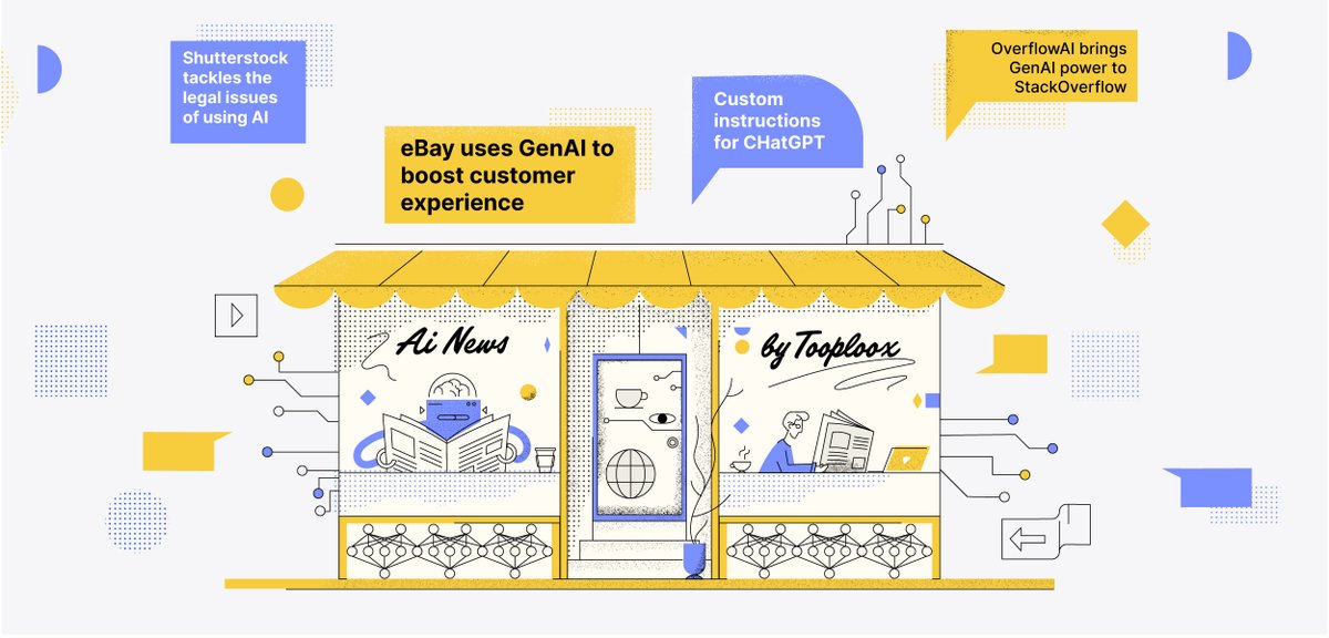 🔥 Last month brought new features in #ChatGPT and #StackOverflow.  🛍️ Also, the technological revolution has gained the attention of the world giants, with <a href="/eBay/">eBay</a> introducing new, #GenerativeAI powered features. Check out our latest portion of AI news 👇tooploox.com/tooploox-cs-an…