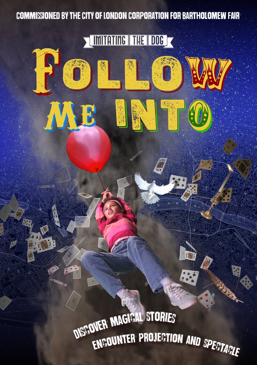 ‘Follow Me Into’ weaves a magical story through the City of London at night, as a child embarks on a quest across its landscape, encountering figures from the city’s past – each with a story to tell, each with a talent to pass on.