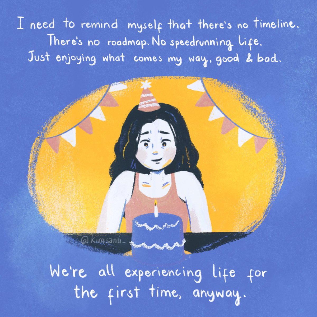 kimsanti_'s tweet photo. I'm turning older in a few days, and birthdays tend to make me feel emotional (add the non-stop rain 🌧). Here’s a little comic adaptation of one of my journal entries from a while back! Hugs to us going through quarter-life crises lol #artph #comic https://t.co/BAGdlAsdWc