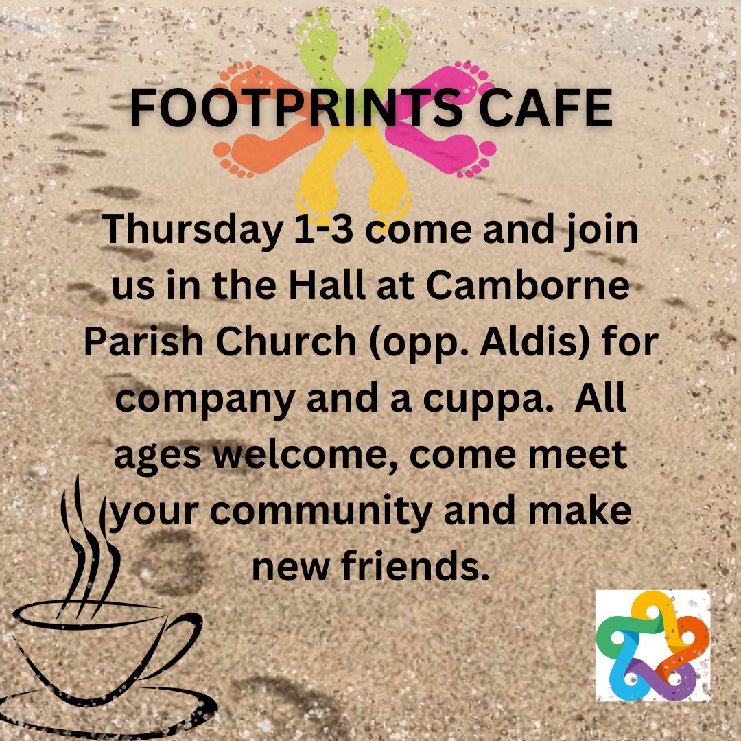 CamborneCluste1's tweet image. #footprints on 1pm today @Cambornechurch everyone welcome #multigenerational #coffeeandachat
