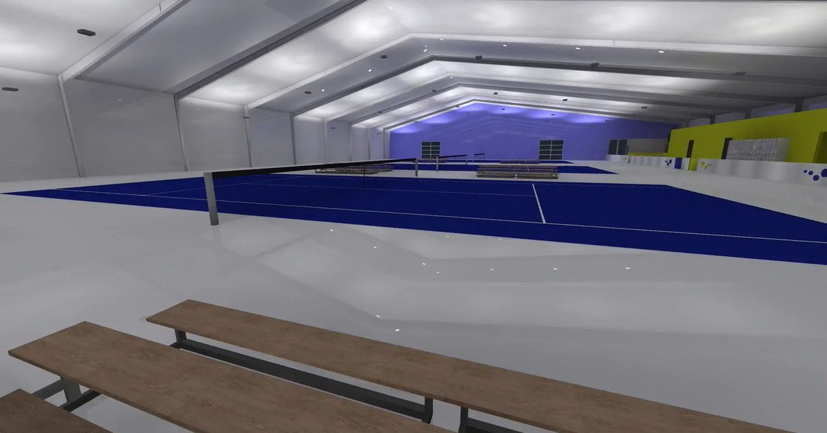 wilightinglab's tweet photo. Indoor Tennis Court Digital Site Rendering - Let us help you with your site lighting design to help make sure it accomplishes what you'd like! Factory-direct Wisconsin-based technical support! #madeinwi #tenniscourtlighting #willsport #lightingdesign https://t.co/0n1SFtlYr6
