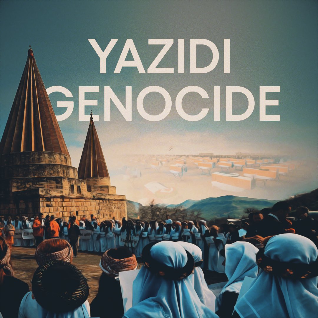masrourbarzani's tweet photo. Today, we come together to honor the memory of the thousands of innocent lives that were brutally taken, the families torn apart, and the survivors left scarred by the heinous #YazidiGenocide. https://t.co/v4aPs6tOn7