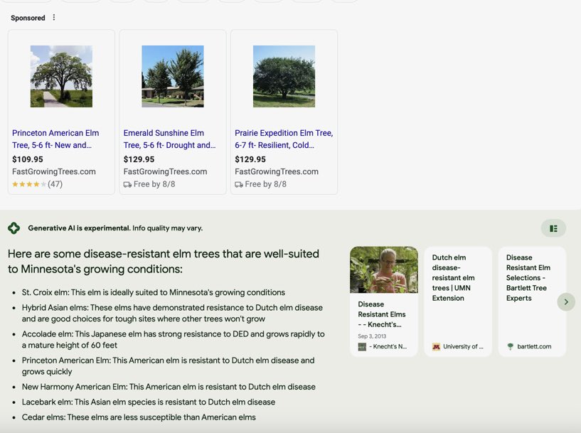 essentialskill's tweet image. Google adds more features to its Search Generative Experience 

@Marie_Haynes - This is the first time that I’ve seen Sponsored Ads display in SGE