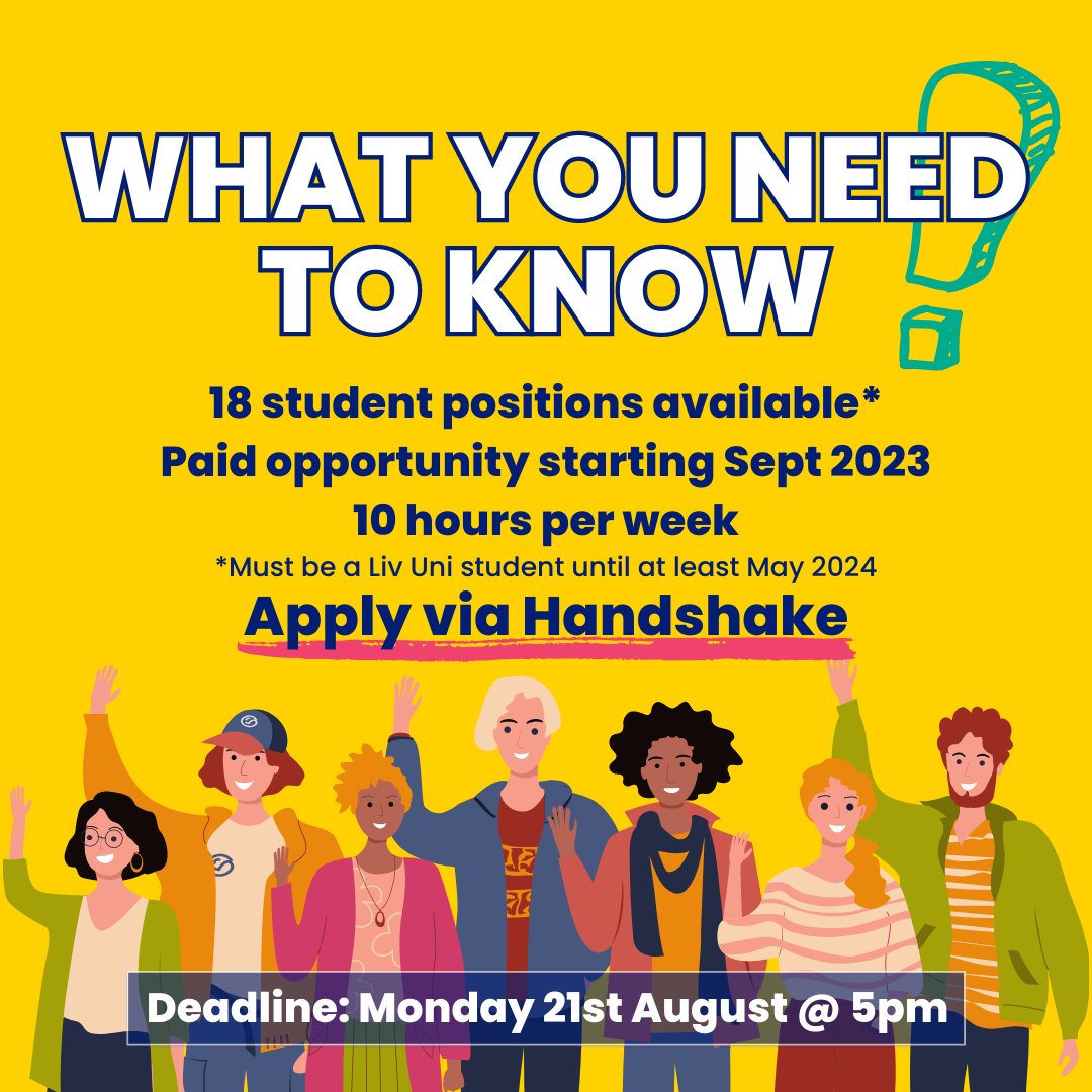 University of Liverpool Library (@livunilibrary) on Twitter photo We have an amazing PAID opportunity for <a href="/LivUni/">University of Liverpool</a> students🤩
-Develop your digital content skills
-Work with our Collections & Archives
-Work in our Museums & Galleries
& more!
18 positions available, 10 hours p/w, starting Sept 2023.
Apply via Handshake👉bit.ly/45dl0Z7 We have an amazing PAID opportunity for <a href="/LivUni/">University of Liverpool</a> students🤩
-Develop your digital content skills
-Work with our Collections & Archives
-Work in our Museums & Galleries
& more!
18 positions available, 10 hours p/w, starting Sept 2023.
Apply via Handshake👉bit.ly/45dl0Z7