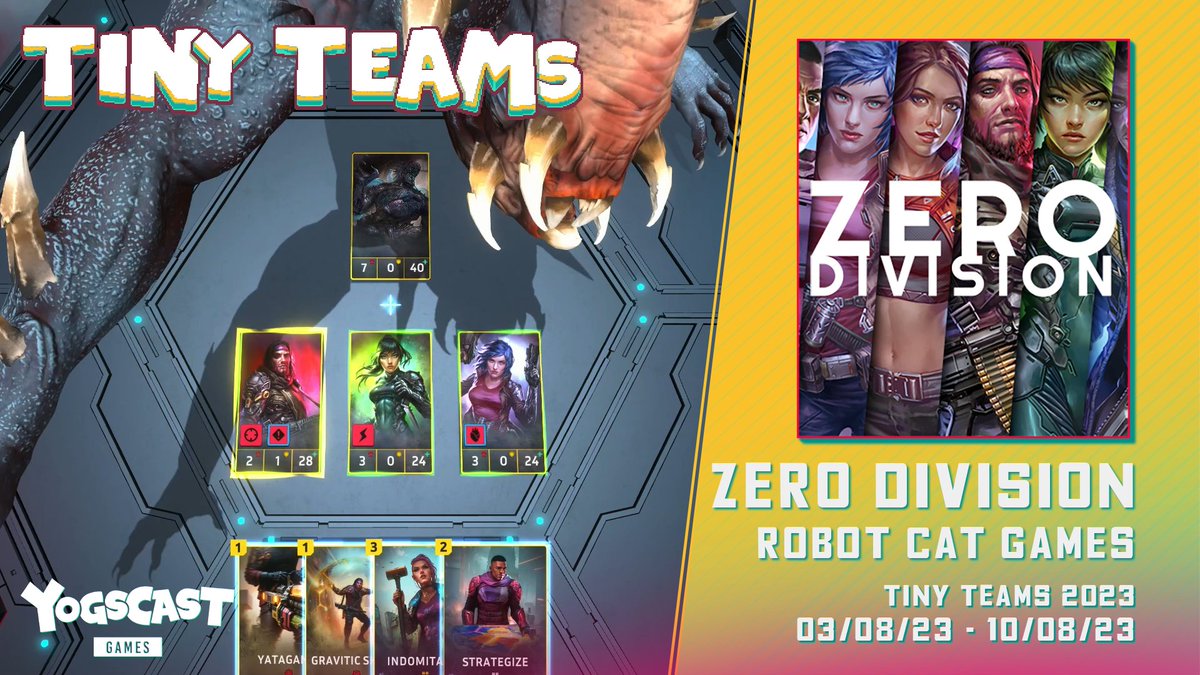 RobotCatGames's tweet image. Zero Division is proud to be part of Tiny Teams 2023! 🥳

Catch the festival on stream with @yogscast, and take a look at the many fantastic #indiegames showcased in #tinyteams2023 from 3 to 10 August! 😻🎉