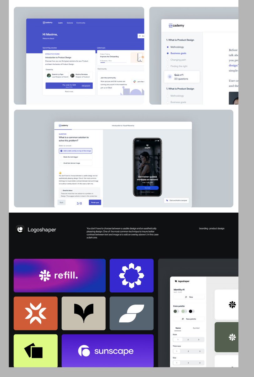 Made some progress on my portfolio! 

Feeling nostalgic looking back at some abandoned project like uxcademy 🪦