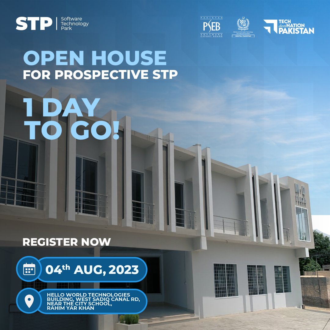 TechDestPak's tweet photo. Don't miss this chance to be part of our exclusive event on August 4th, 2023, at M.D Plaza, Rahim Yar Khan. Embrace the tech revolution, forge new connections, and shape the future together!
Register now https://t.co/mIOKwxh90A
#PSEB #TechDestinationPakistan #STPOpenHouse https://t.co/Uc5I49QJVL