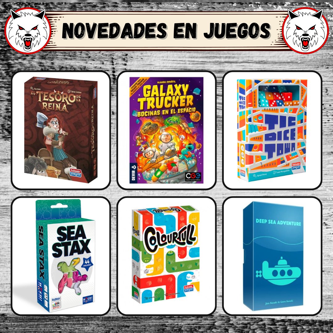 NymeriaComics's tweet photo. Novedades en Juegos de mesa!! 🤗🤗

#TheGuildOfMerchantExplorers #SeaStax #HotelLovecraft #LaFortalezaDeHegra #GalaxyTrucker #BocinasEnElEspacio #ElTesoroDeLaReina #DeepSeaAdventure #Dune #CoffeeTraders #SticxGames #TicDiceTown https://t.co/FizUwAdjux