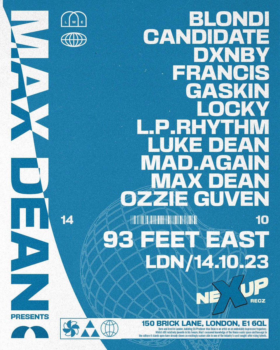 FULL LINE UP FOR OCTOBER 14th 💨 TICKETS OUT NOW! dice.fm/event/vyb2d-ma…