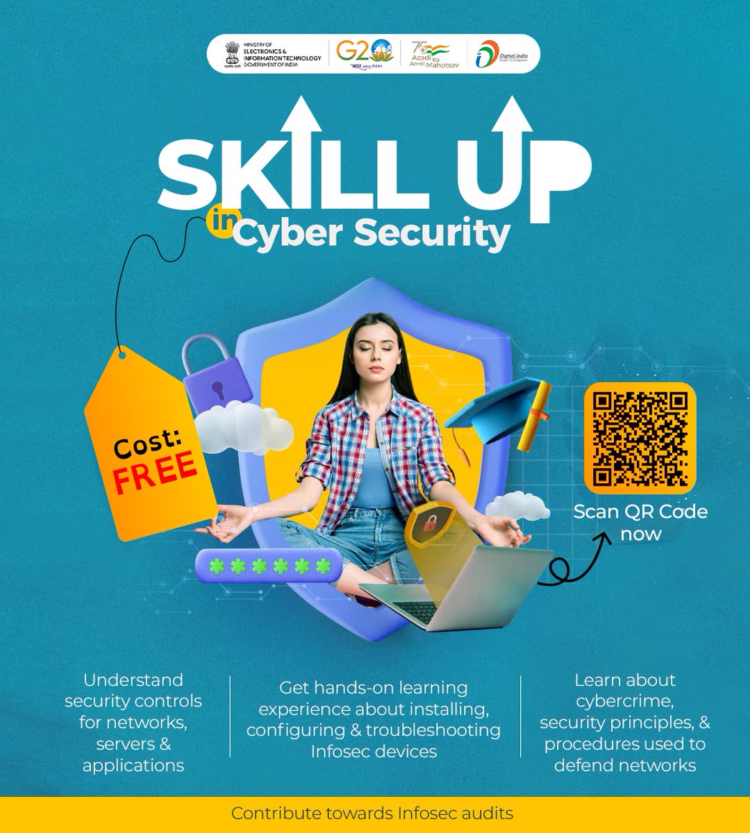 With a large amount of #sensitivedata in #cyberspace, instances of #cybercrime & breaches have increased. This free-of-cost foundational course helps learners earn an advanced #cybersecurity certificate.

Enroll now at futureskillsprime.in/course/cyber-s…

@fsprimeofficial
#DigitalSkilling