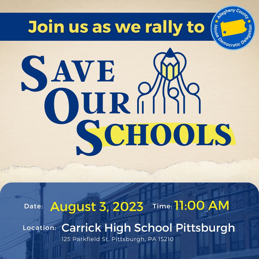 Kids1stK12's tweet photo. Tell all your friends: The tour is in Pittsburgh today! Join to rally in support of teachers 📚 #SaveOurSchools #FundPAPublicSchools https://t.co/x6DNpY8i0f