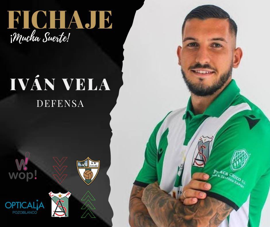 𝐂𝐎𝐌𝐔𝐍𝐈𝐂𝐀𝐃𝐎 𝐎𝐅𝐈𝐂𝐈𝐀𝐋 Iván Vela  

💪🏽 Iván Vela, nuevo jugador del CD Pozoblanco. El defensa sevillano se incorpora al club tras su paso por el Atco Sanluqueño de 1º RFEF 😉👏🏽

👏🏽 ¡Llegó uno de los fichajes más esperados!

#IvánVela #Fichaje