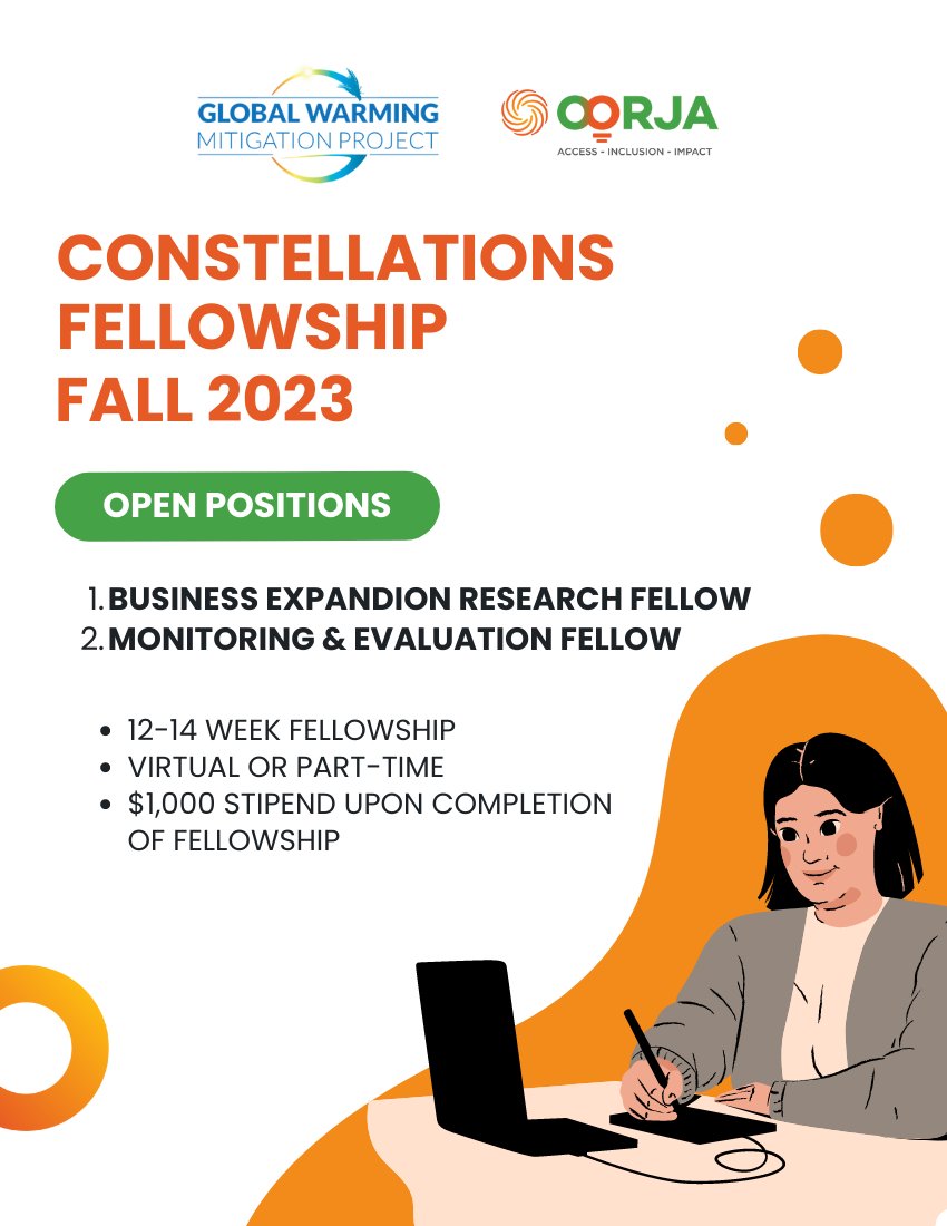 Inviting applications for  Constellations Fellowship, Fall 2023! 

Open positions - Business Expansion Research Fellow, Monitoring & Evaluation Fellow.

Apply here bitly.ws/Q2cn latest by Tuesday, August 15th, 11:59pm EST

@kcurveprize