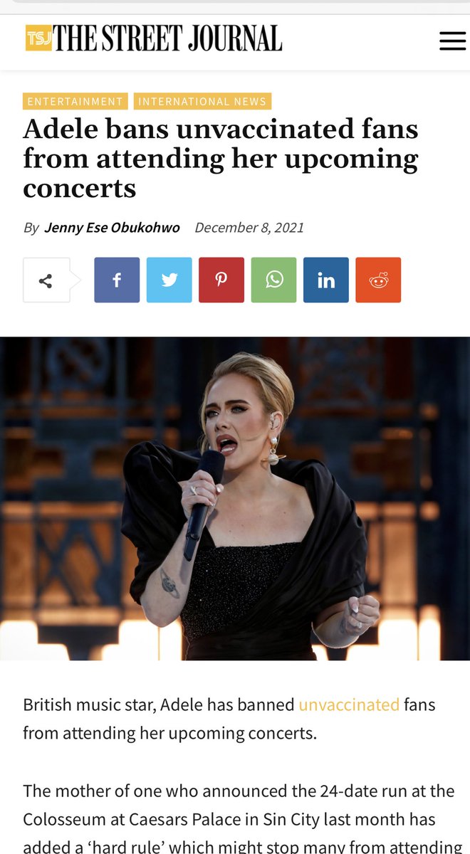 Never forget. Adele banned unvaccinated fans from attending her concerts over Covid fears. Now she’s in concert again. I wouldn’t attend her concert now even if the tickets were free. I will not forget. Who else should we not forget? RT and Share