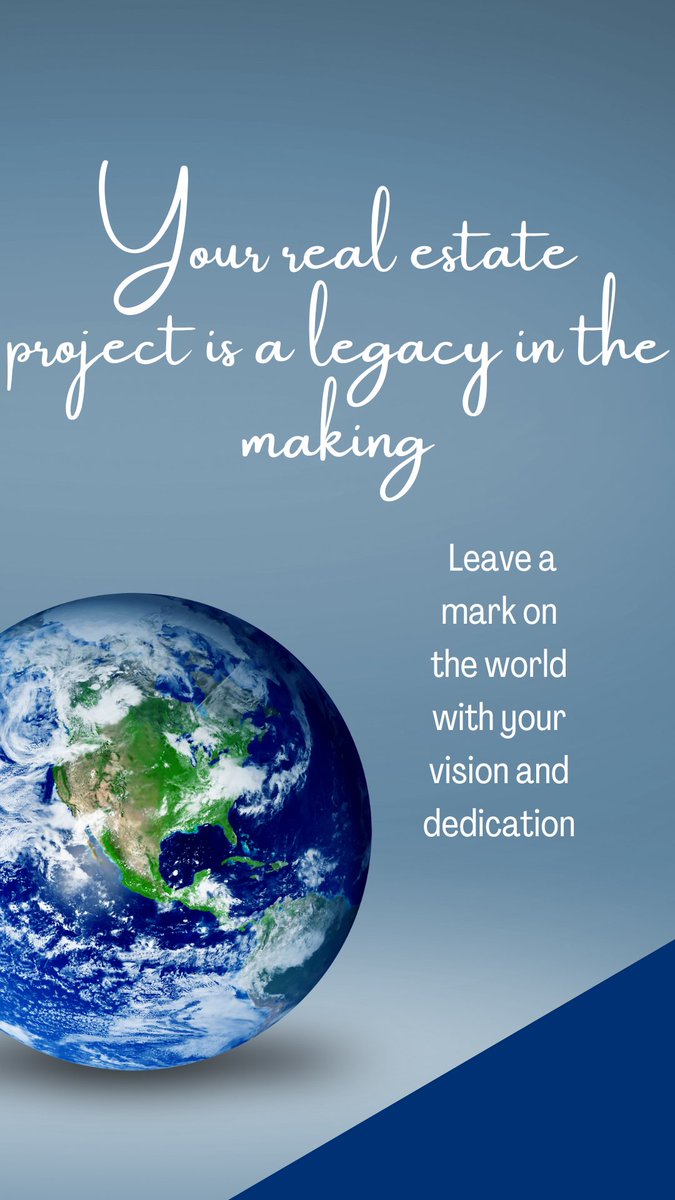 Your real estate project is a legacy in the making. Leave a mark on the world with your vision and dedication! #RealEstateLegacy #LeaveYourMark
