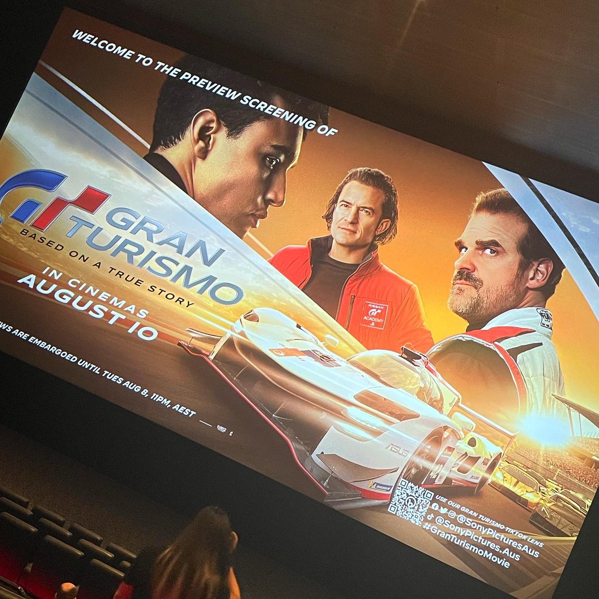 ZombiesLvBacon's tweet photo. Checked out the Grand Turismo Movie tonight - what a story! Gonna go home and practice some GT now!
Thanks for the invite @SonyPicturesAUS🚗🏁#GranTurismoMovie https://t.co/Yvv2ijVXOP