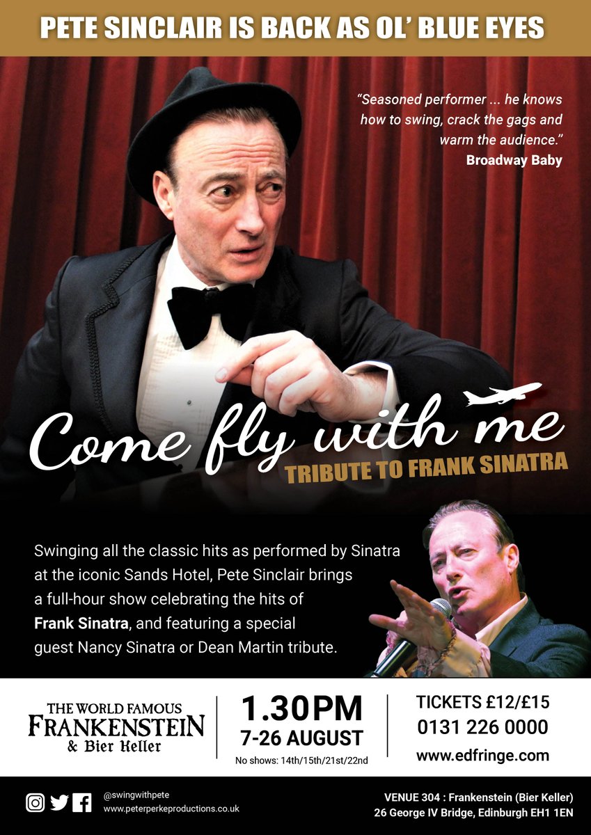 Not long now before I'm back in Edinburgh at the wonderful @frankensteinpub with my tribute to the legend that is #FrankSinatra.

Tickets on sale now
tickets.edfringe.com/whats-on/frank…