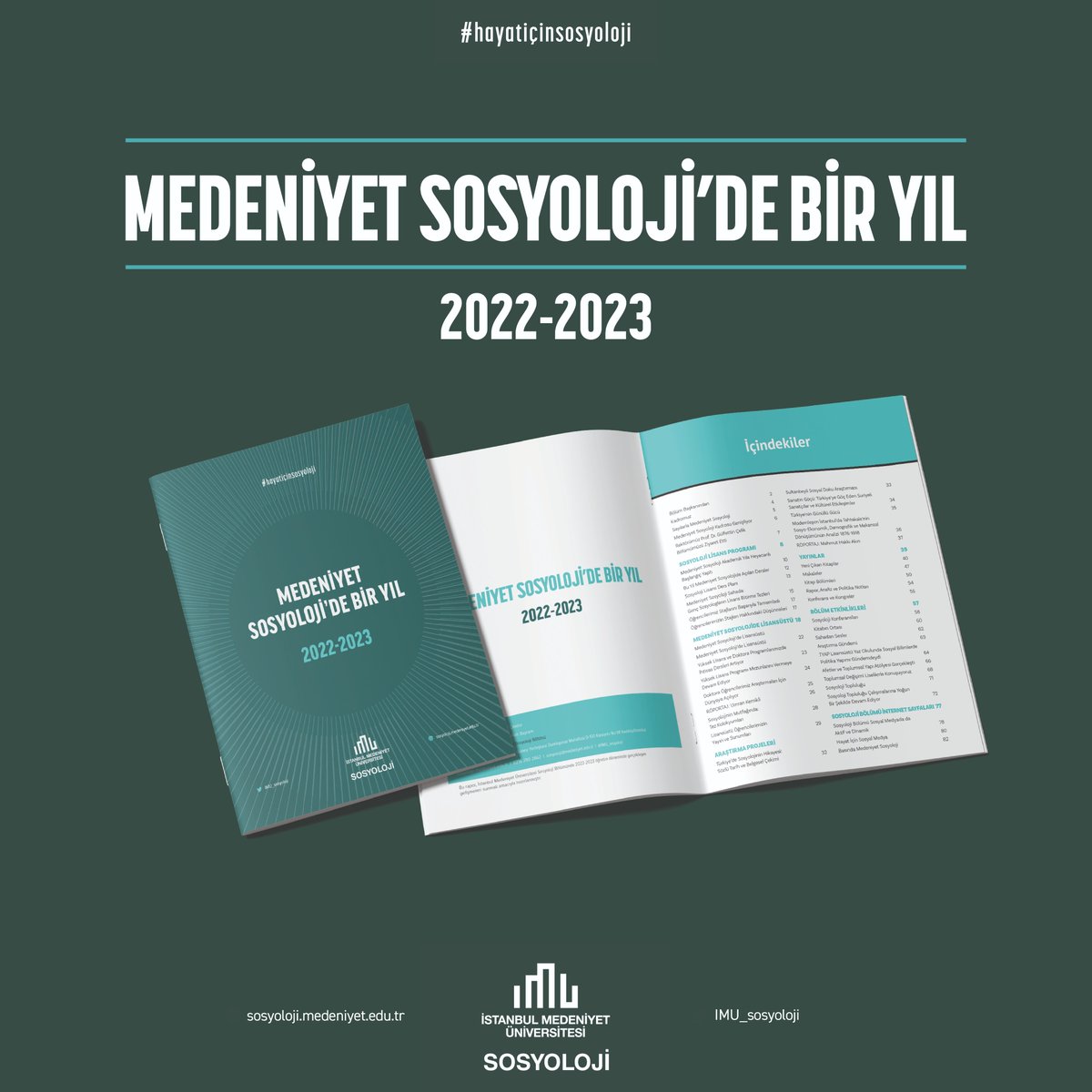 IMU_Sosyoloji's tweet photo. Medeniyet Sosyoloji’de #hayatiçinsosyoloji anlayışıyla sosyoloji yapıyoruz. Teori ile pratiği, kavramsal düşünce ile saha araştırmasını birlikte yürüterek fikri ve entelektüel donanım kazanıyoruz.

Gelin bir yıl boyunca neler yaptığımıza bir göz atalım👇

https://t.co/vsMzjIUfMf https://t.co/XuWe8xgy8s