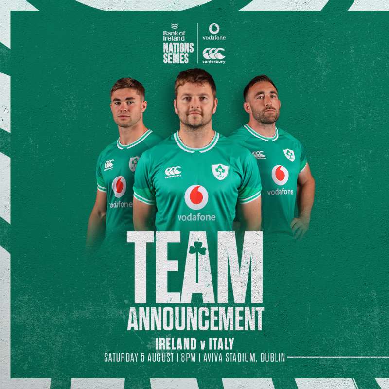 IrishRugby's tweet photo. Our first line up of the summer! 🟢

#TeamOfUs