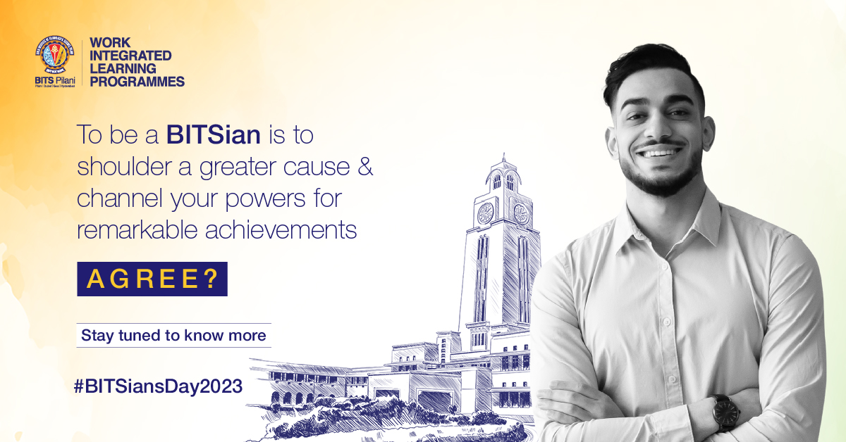 BITSPilani_WILP's tweet photo. The time has come for BITSians to embrace their core values and showcase what sets them apart. #StayTuned to know more!
#BITSiansDay2023 #BITSians #ProudBITSian #ShapingPathfinders #BITSPilani #WILP https://t.co/vCuKeWJIue