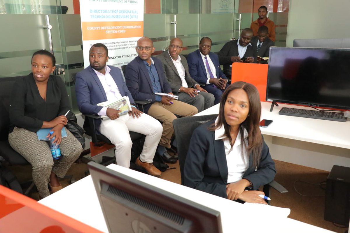 Gov_Ottichilo's tweet photo. Hosted team from the @SpaceAgencyKE led by Ag. DG Brig. Hillary Kipkosgey in Vihiga to  benchmark on matters Geospatial Technologies Services (GTS) &amp; possible ways of partnering with @VihigaCountyGov to scale up the system to derive value for socio-economic development. https://t.co/HTMFutQG78