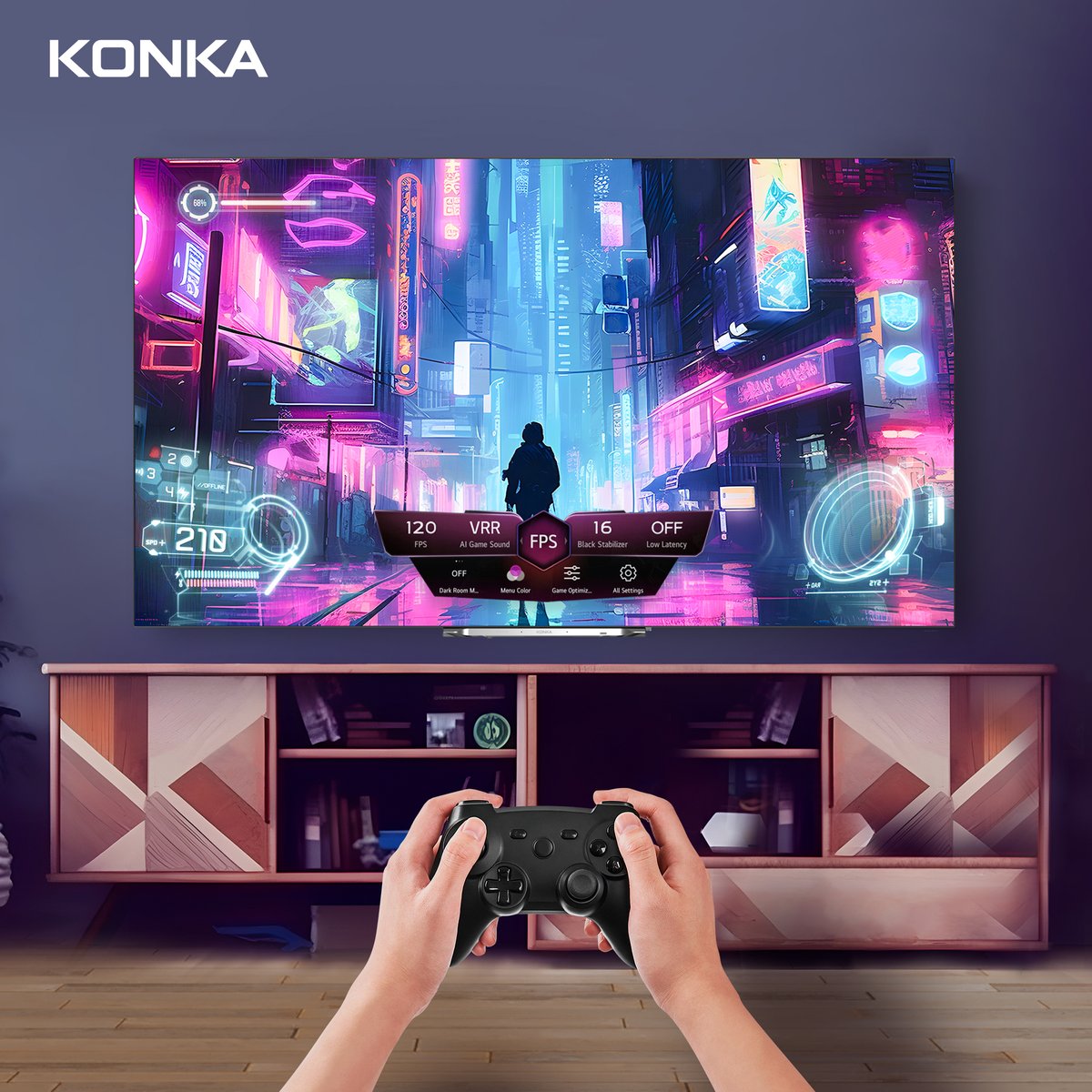 KONKA_Global's tweet image. 🕹 One Place, All Gaming Controls 🕹
💥 Tailor your gaming experience with #webOS Game Mode. 🎮🚀 Level up your playtime now! 💪😃 
#KONKA#KONKAtv#GameMode