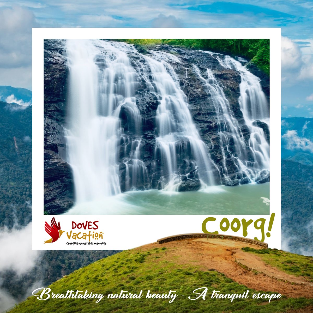 DovesVacation's tweet photo. Here’s your chance to visit 'THE SCOTLAND OF INDIA' Become a member of DOVES VACATION and witness the breathtaking beauty of this natural paradise. Sign up now and get 4 days and 3 nights in Bali or Dubai* 10 years of Vacations, Access to 150+ destinations &amp; Amazing Experiences https://t.co/lOpRjYFwRk