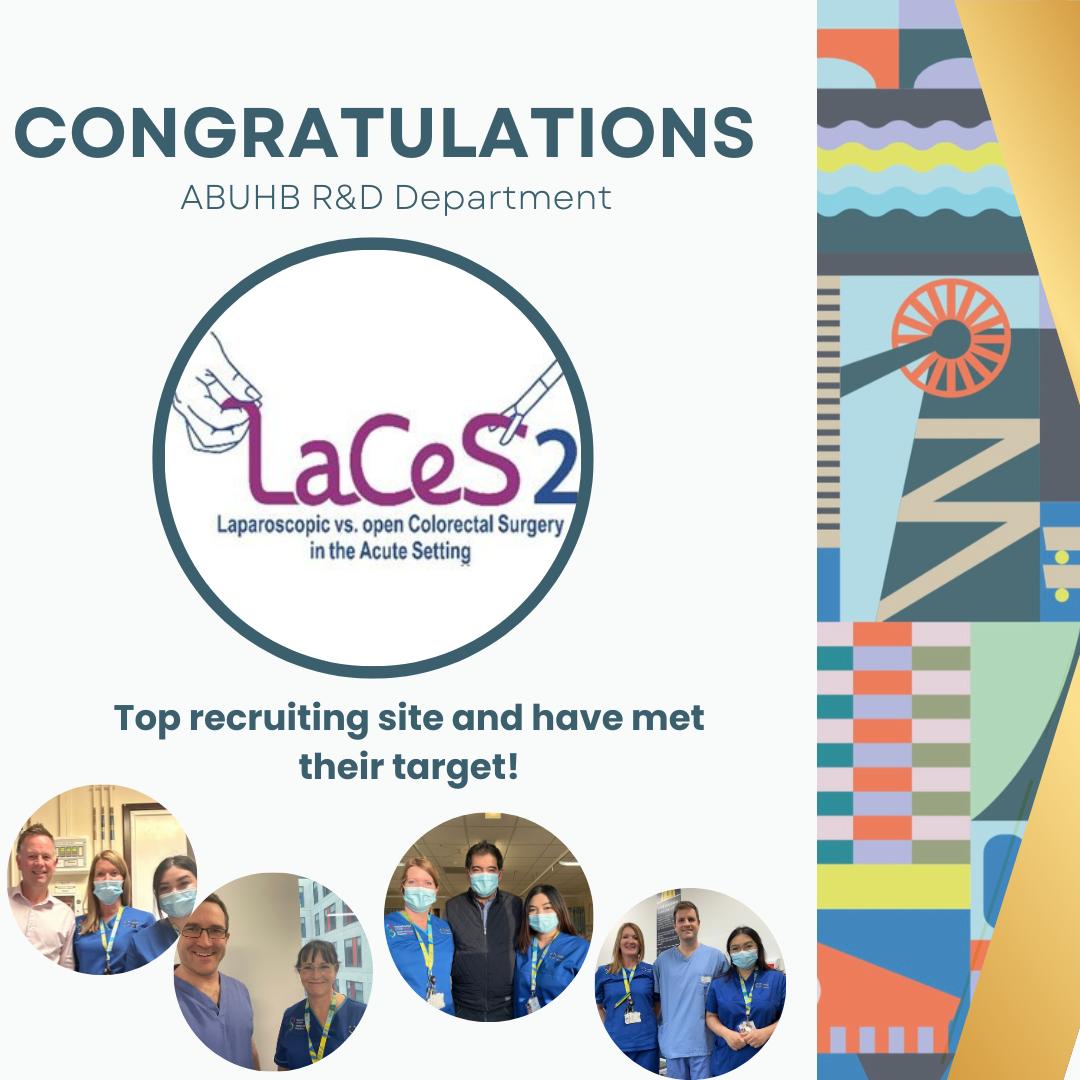 ABUHB R&D Department (@abuhb_research) on Twitter photo Congratulations to the <a href="/AneurinBevanUHB/">Aneurin Bevan University Health Board</a> <a href="/LaCeS2Trial/">LaCeS2 Trial</a> study team for being top recruiting site and also for meeting target recruitment!
Thank you, diolch, to all of our colorectal study participants and well done to the study team 👏 Congratulations to the <a href="/AneurinBevanUHB/">Aneurin Bevan University Health Board</a> <a href="/LaCeS2Trial/">LaCeS2 Trial</a> study team for being top recruiting site and also for meeting target recruitment!
Thank you, diolch, to all of our colorectal study participants and well done to the study team 👏