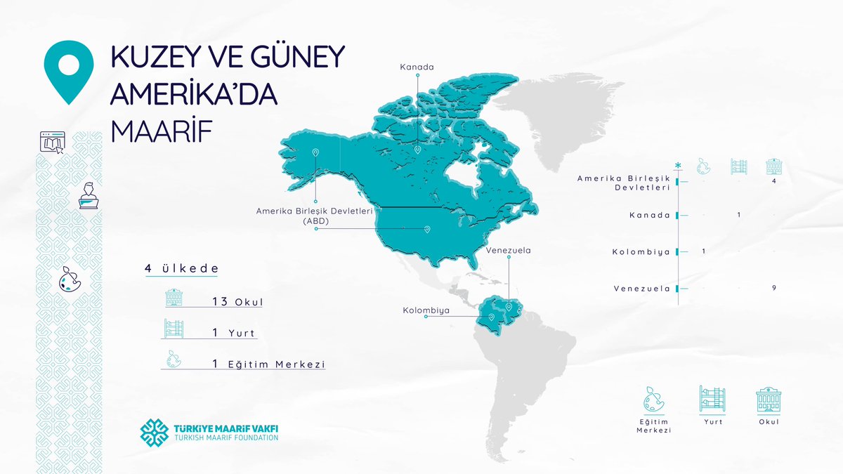 Vakfımız #Amerika’da 4 ülkede 13 Maarif Okulu ile eğitim öğretim hizmeti sağlamaktadır. #EğitimeDeğer #MaarifOkulları