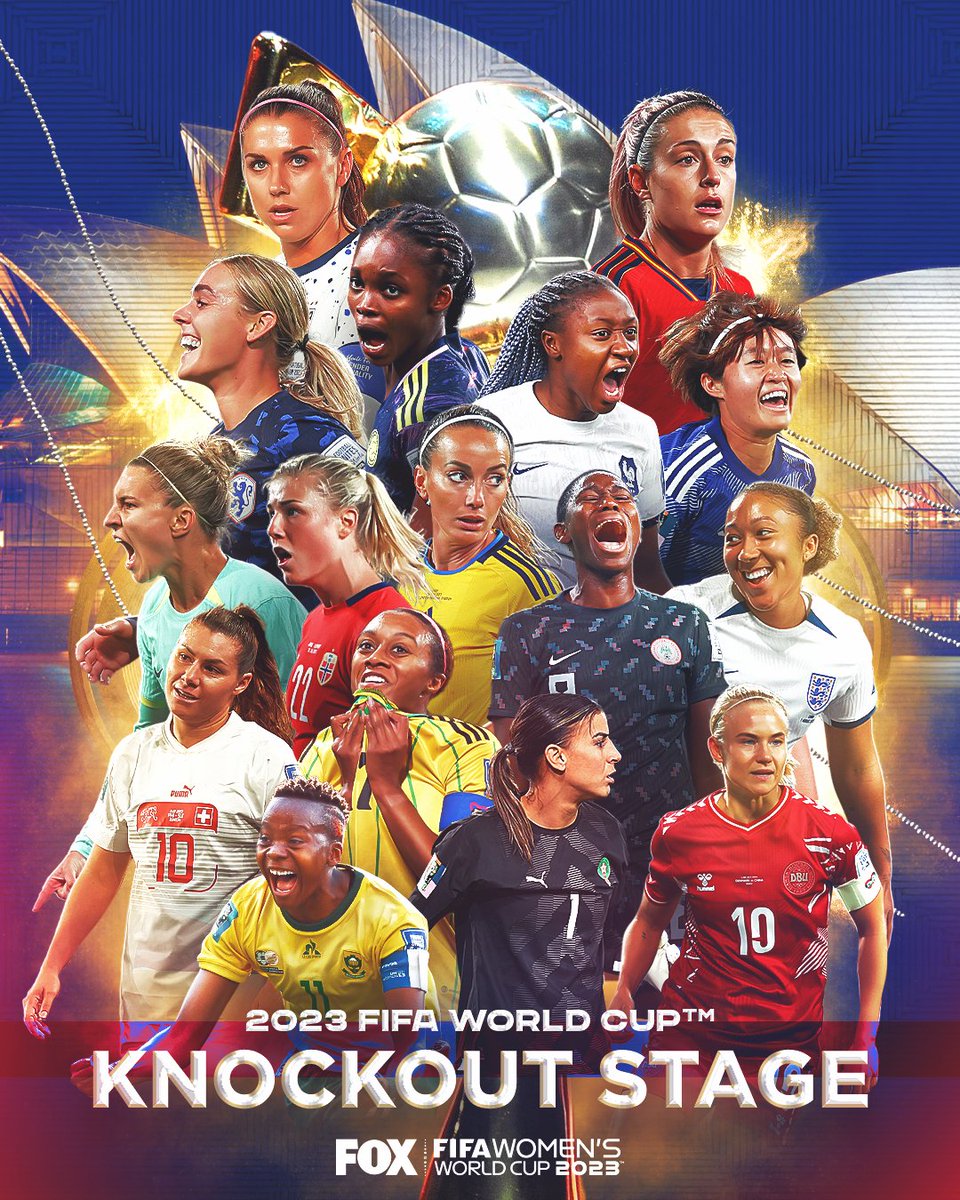 FOXSoccer's tweet photo. THE 2023 FIFA WOMEN'S WORLD CUP KNOCKOUT STAGE IS SET 🏆🌏 https://t.co/EYaltWB4Dh