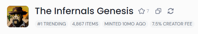 HbarBandits's tweet photo. Looks like we not just trending on @Hedera π
Infernals are cooking on @opensea as well! π₯π₯π₯ https://t.co/J8hiAmDQrG