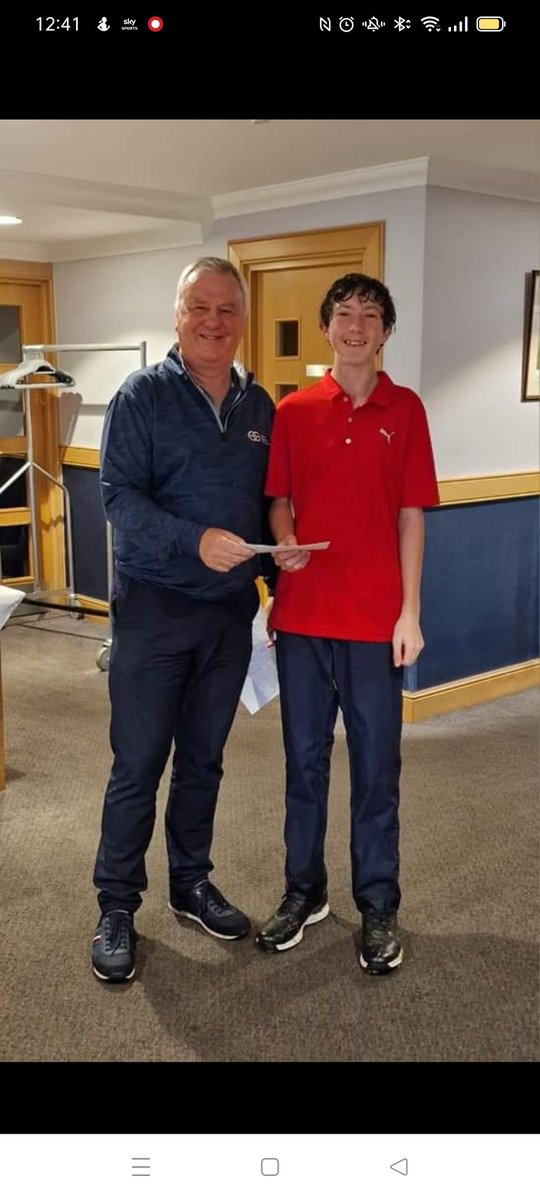 Oliver receiving 3rd place prize in the handicap section of <a href="/sgfgolf/">Stephen Gallacher Foundation</a> u13's championship <a href="/DuddingstonGC/">Duddingston Golf Club</a>