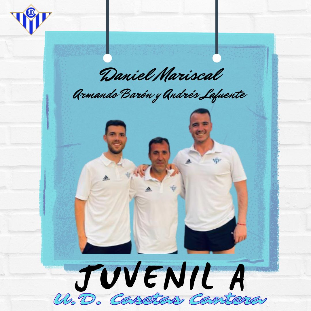 udcasetas's tweet photo. 🔵⚪️U.D. Casetas CANTERA 2⃣0⃣2⃣4⃣
📍Juvenil A

👉 Daniel Mariscal como entrenador y asistido por Armando Barón y Andrés Lafuente continuarán con nosotros tras su gran labor la pasada temporada.
👉 Gente de club, comprometida e ilusionada con nuestro proyecto.

#UDCCantera https://t.co/N7B2DWymDf