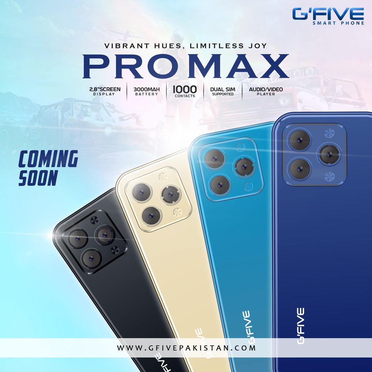 gfivepak's tweet photo. "Vibrant Hues, Limitless Joy: Embrace the Kaleidoscope of Colors with our Dazzling Pro Max!" Coming Soon
#promax #gfivemobile #staytuned #gfivesmartphone #newmodel #comingsoon #staytunedforupdates #GFIVEMOBILE #powerful #Speakers #mobilephone https://t.co/UyVMMT4wos