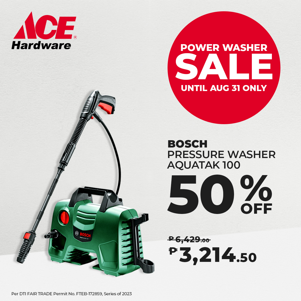 lookosale's tweet image. Up to 50% OFF on pressure washers until August 31! 💦🔥
#ACEHardwarePH #ACEHelpful #PowerWasherSale #PressureWasher #looksale #lookosale

lookosale.com/deals/ace-powe…