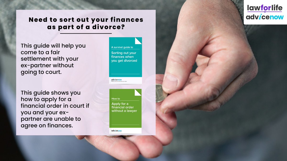 Advicenow's tweet photo. We know it is difficult to agree on how to divide money and property with your ex-partner during a divorce. These guides will show you how to sort it out. Access them through the webpage below.
↘️https://t.co/aS4jy8FYYe
#Divorce #FinancialOrder https://t.co/rtIeHjcBgP