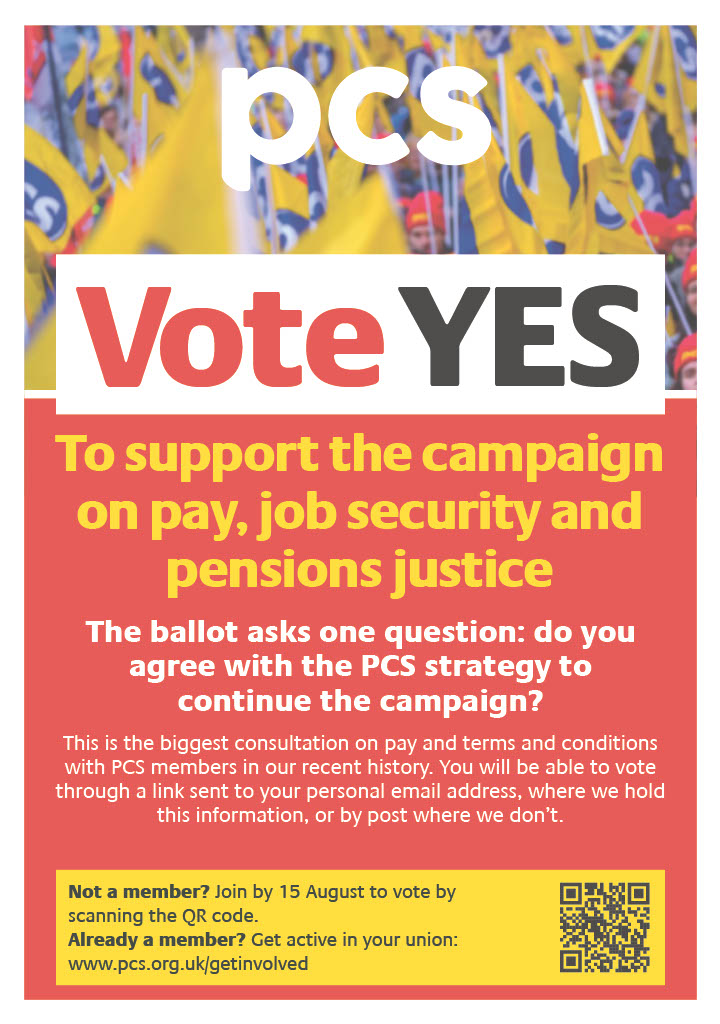 PCSHOMerseyside's tweet image. The @pcs_union consultative ballot starts today until 31 August.

As it's not a statutory ballot it's electronic so check your personal email inbox.

If PCS doesn't have an email address for you a hard copy ballot paper will be sent.

Make sure you use your vote.

@PCS_Northwest