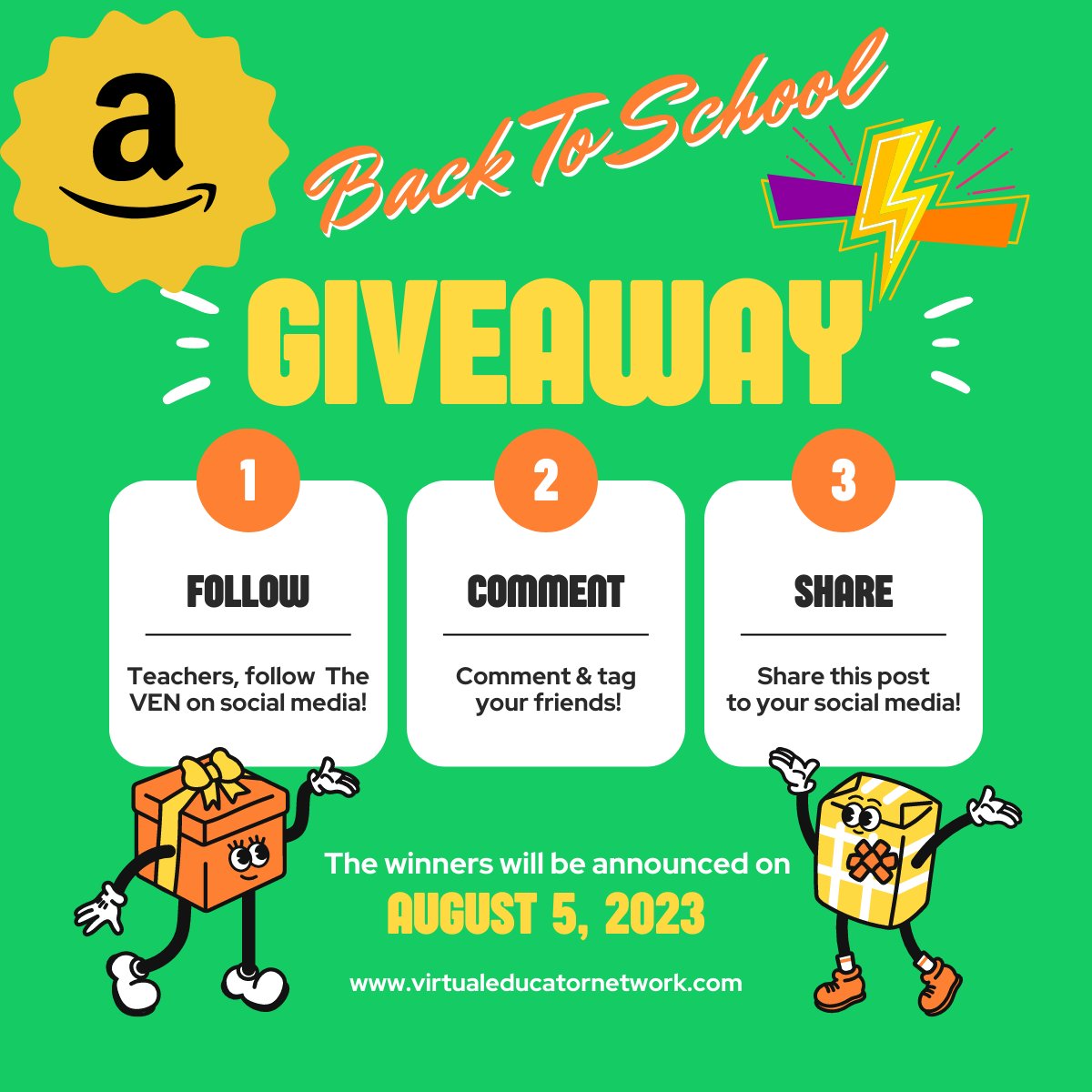 TheOfficial_VEN's tweet photo. 🍎 FLASH GIVEAWAY ALERT! 🍎 Calling all teachers! 🎉Enter for a chance to win 1 of 10 $10 Amazon gift cards! 🎒✏️ To enter:
1️⃣ Follow us!
2️⃣ Tag a teacher friend! 💚
3️⃣ Share this post!
#VENTeacherSupport #backtoschool #amazonlists #teachersupport #fundteachers #teachertwitter https://t.co/HyqGljguyH