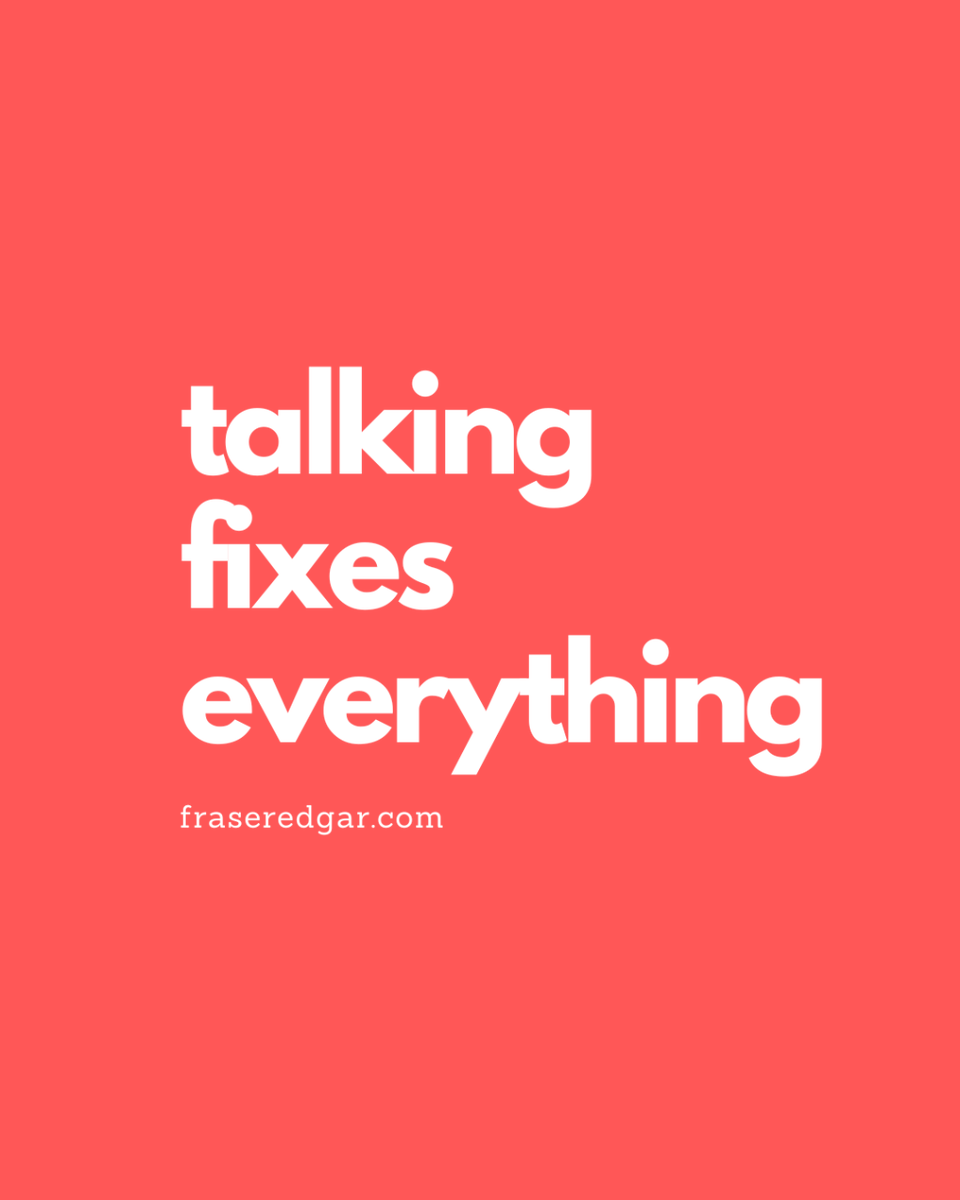 fritzeboy's tweet photo. This gets overlooked as it is easier to avoid difficult conversations.Talking fixes everything whether it concludes in resolution or deciding that the issue can’t be fixed. Important for partnerships &amp; family business. Conflict casts a shadow over your life &amp; business. Just talk! https://t.co/kl1LwTFuGm
