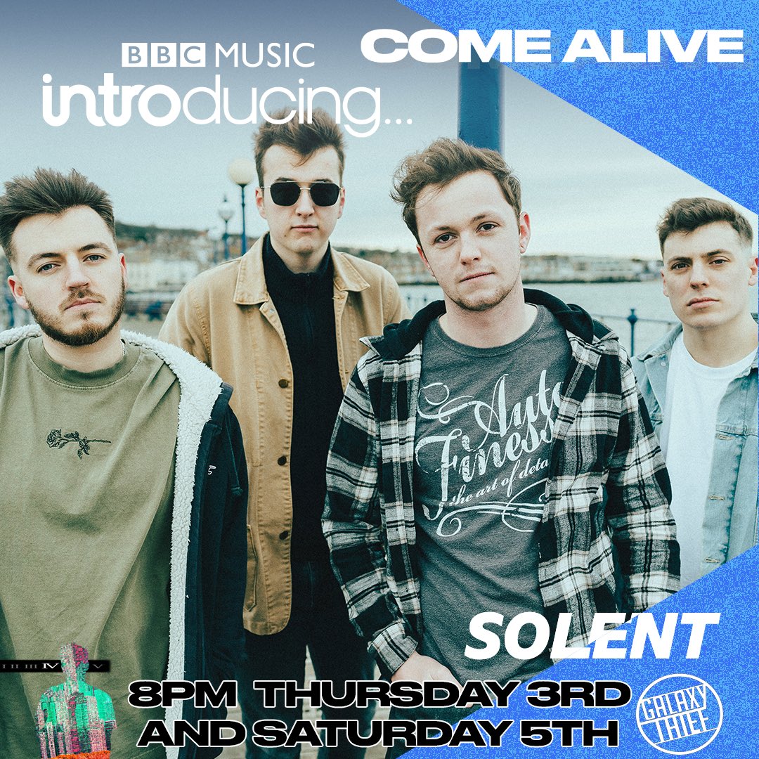 GalaxyThiefBand's tweet photo. BBC EXCLUSIVE PLAY!!

if you’re too impatient to wait until next friday to hear the new track(like me) then tune in to @bbcradiosolent for an EXCLUSIVE PLAY of our new single Come Alive 🕺

HUGE thanks to @fernb_ for giving us the spin 🤝 https://t.co/tP2dtzVnun